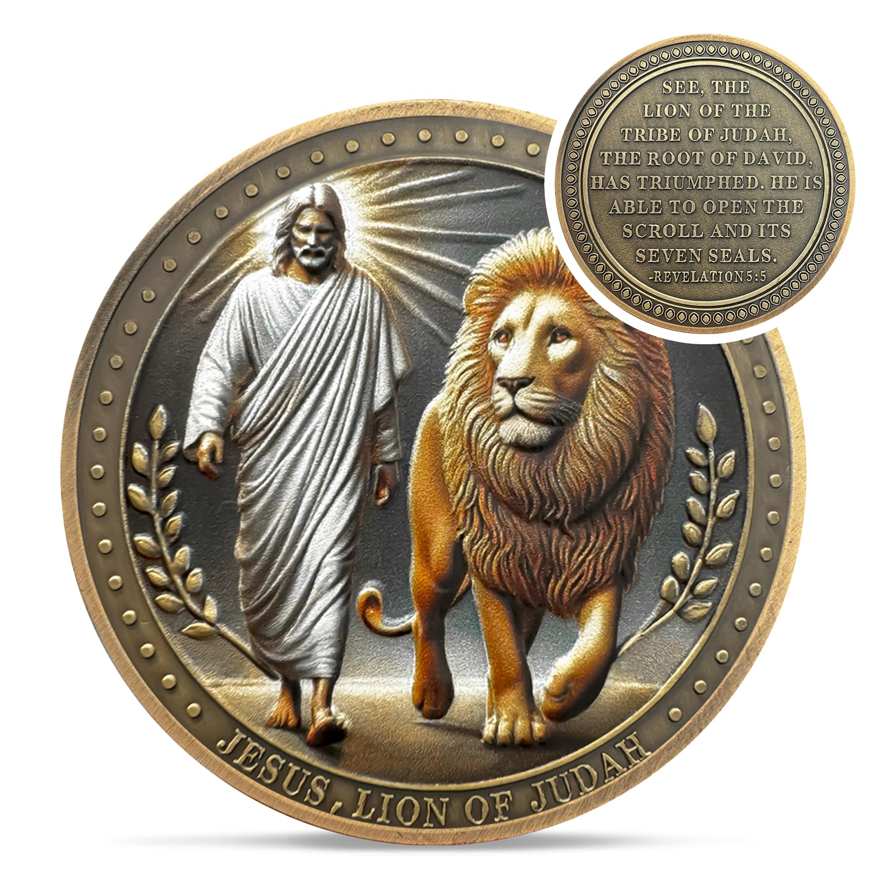 Prince of Peace Jesus  Lion of Judah Revelation 5:5 Religious Challenge Coin mysite