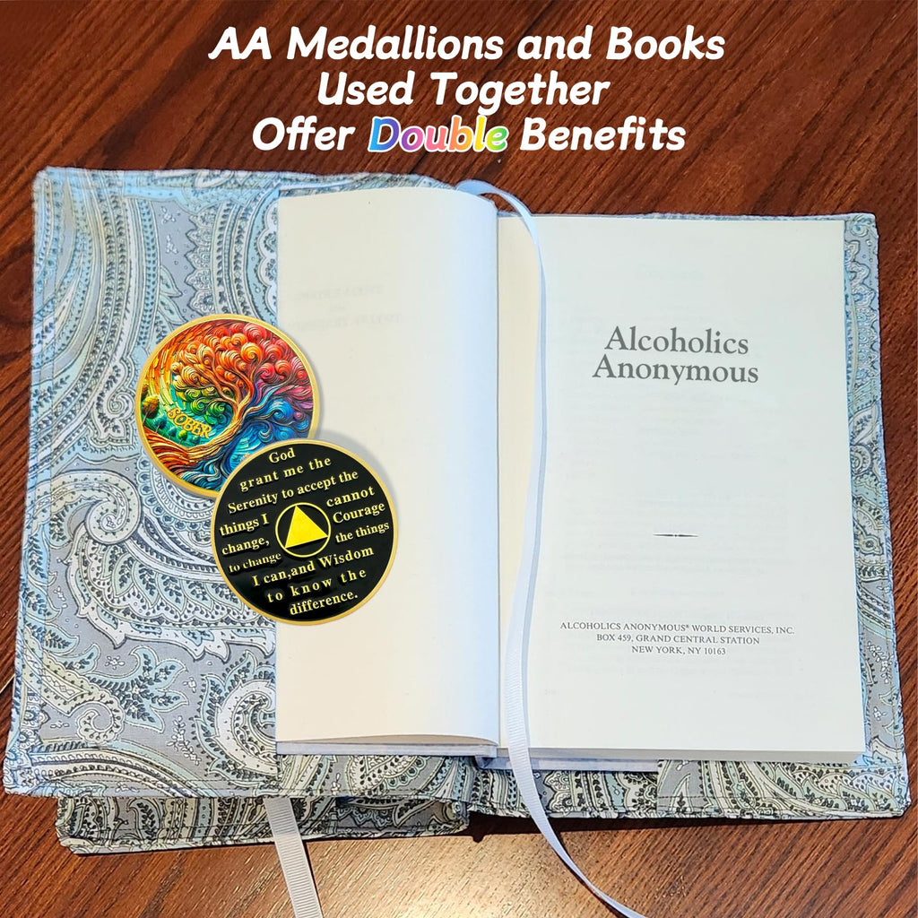 0-10 Year Artsy Oil Painting Recovery Addiction Tree of Life Sobriety Coin mysite