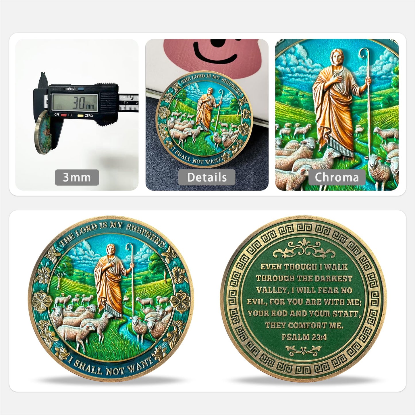 Inspirational Bible Verse 40 Jesus Shepherding Religious Coin mysite