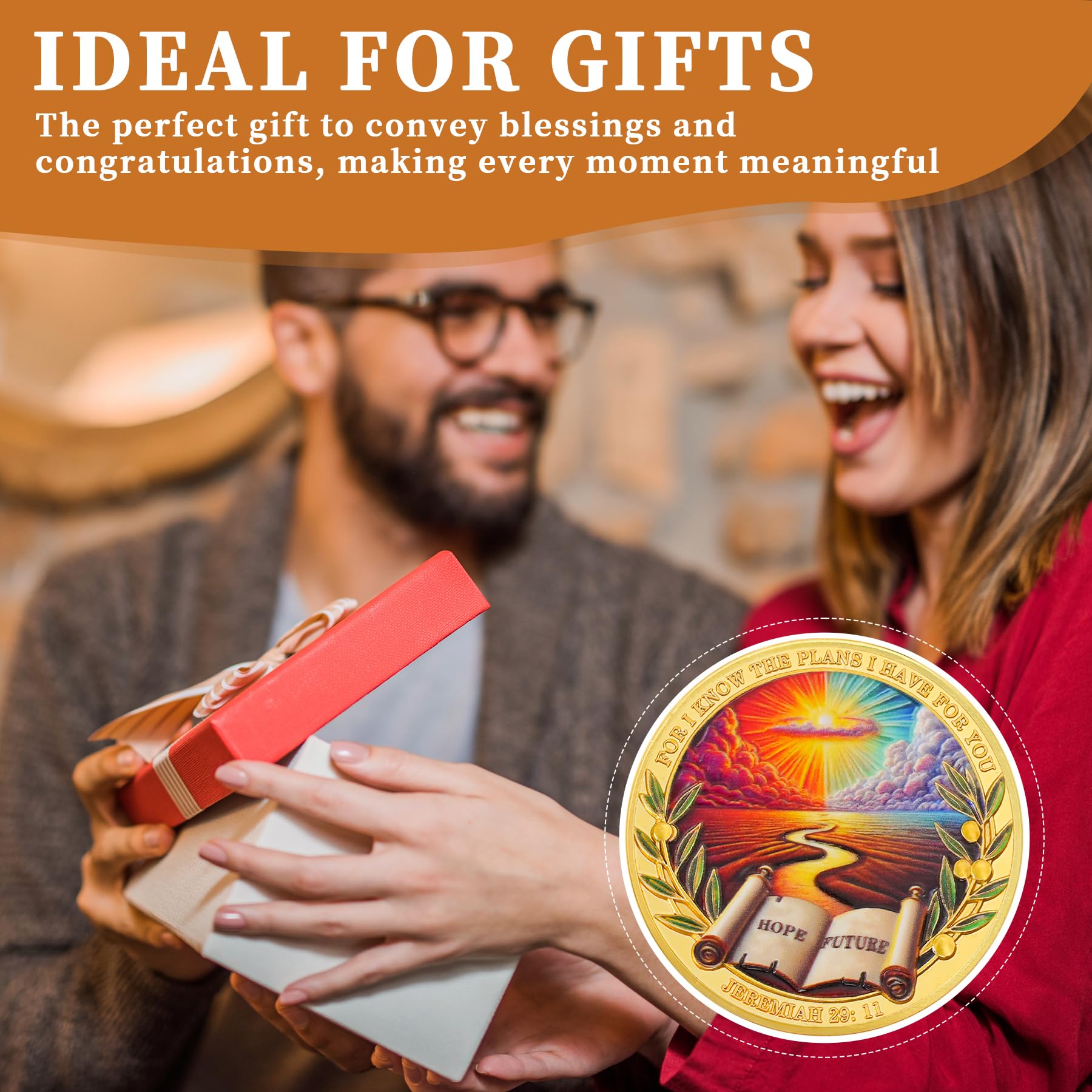 Hope and Future Bible Verse Christian Challenge Coin with Jeremiah 29:11 mysite