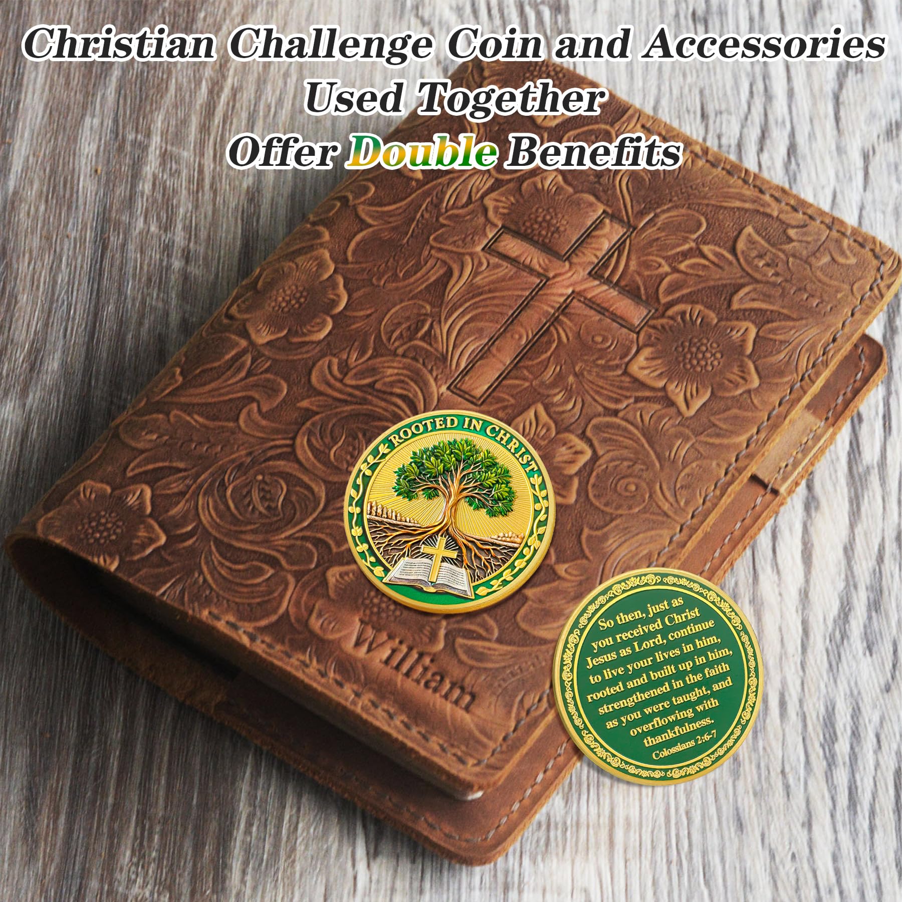 Rooted in Christ Christian Religious Challenge Coin mysite