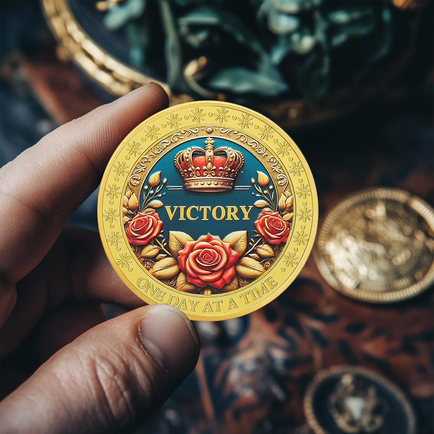 One Day at a Time Affirmation Sobriety Coin mysite