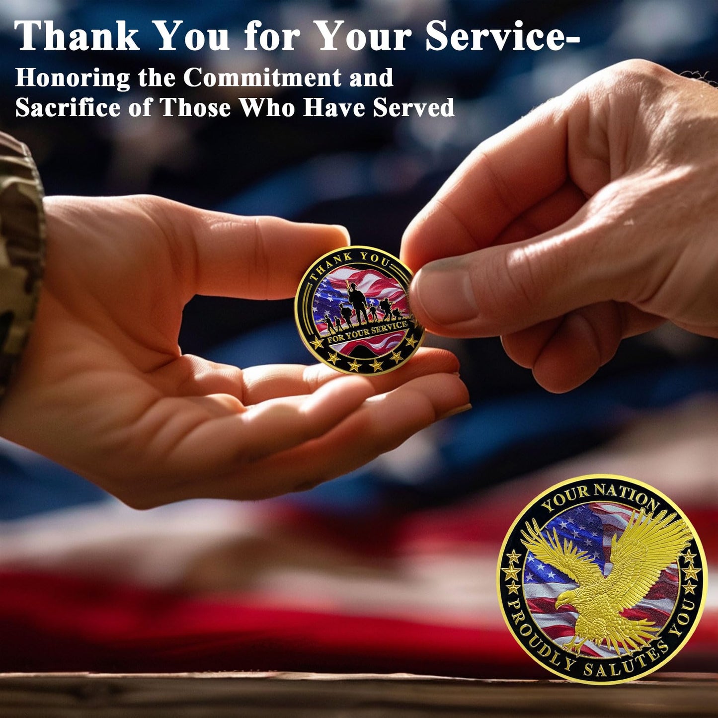 Thank You for Your Service Bulk Veterans Military  Challenge Coin mysite