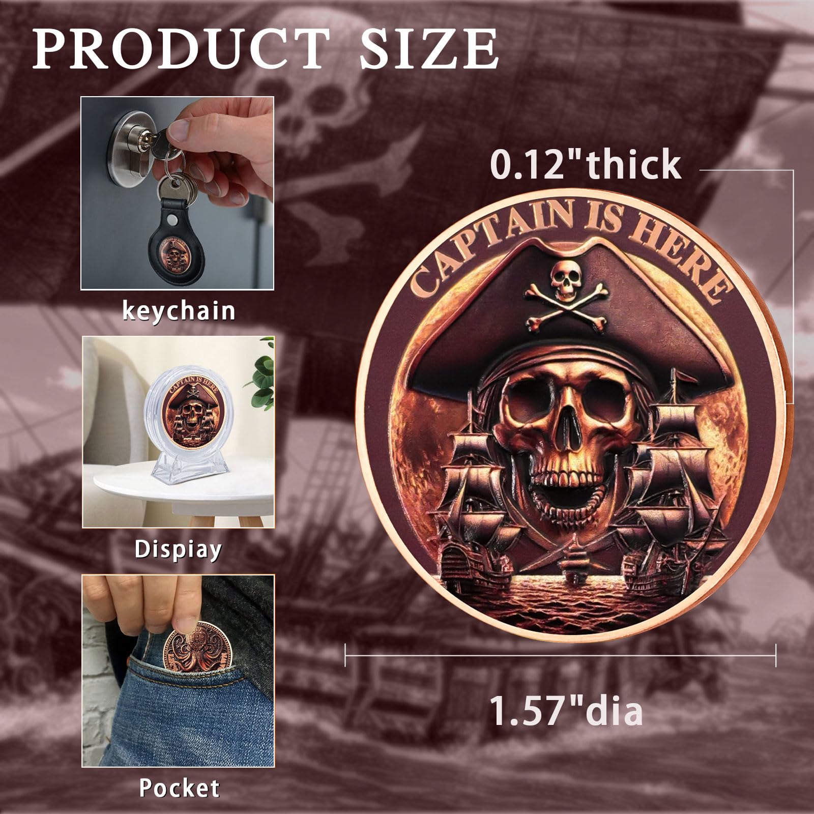 Pirate Coin Let's Pillage Till Dawn Skull Challenge Coins mysite