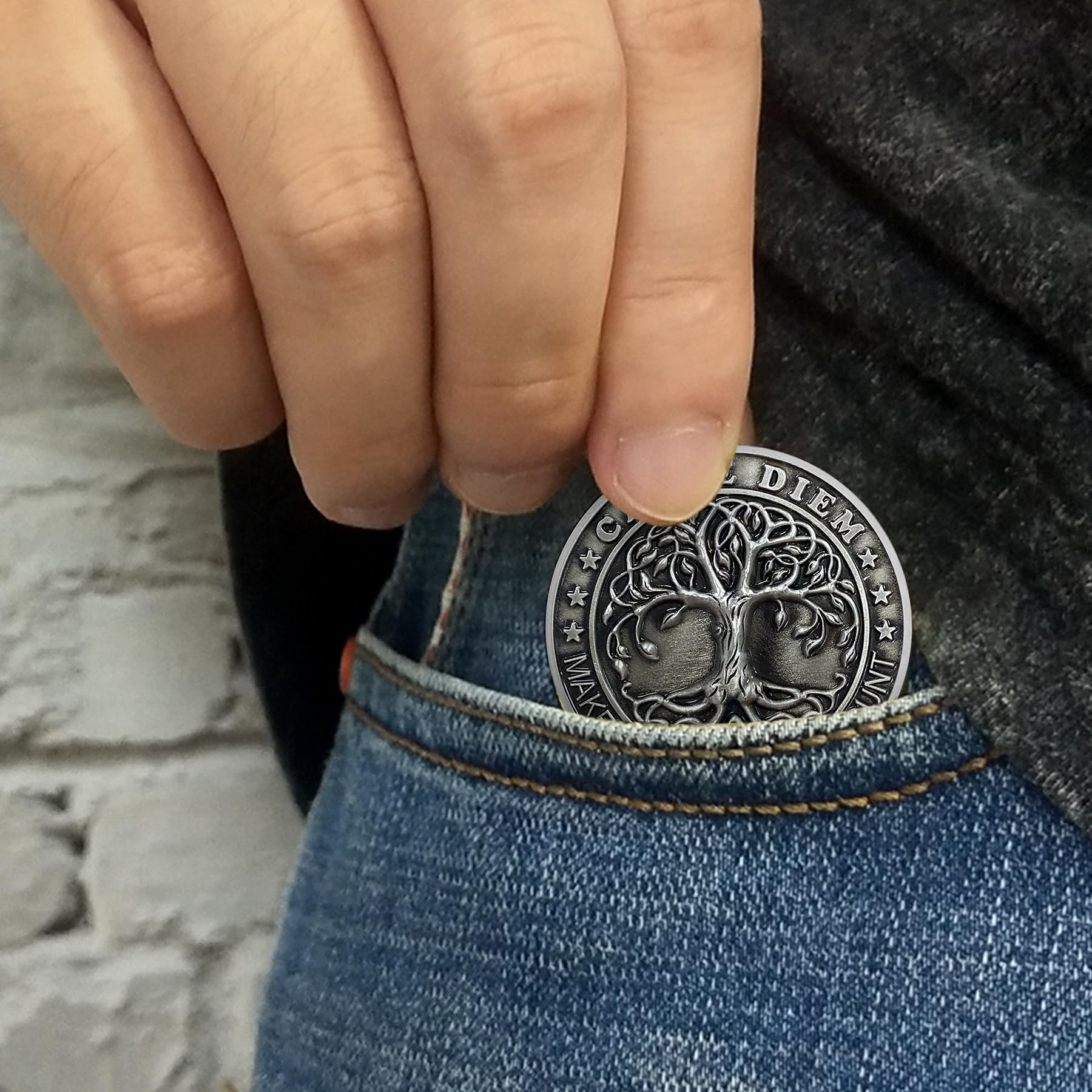 Memento Mori Memento Vivere Coin 3D Skull Challenge Coins mysite