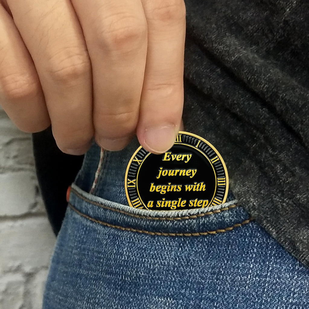 Seahorse  Every Journey Begins with a Single Step Sobriety Coin mysite