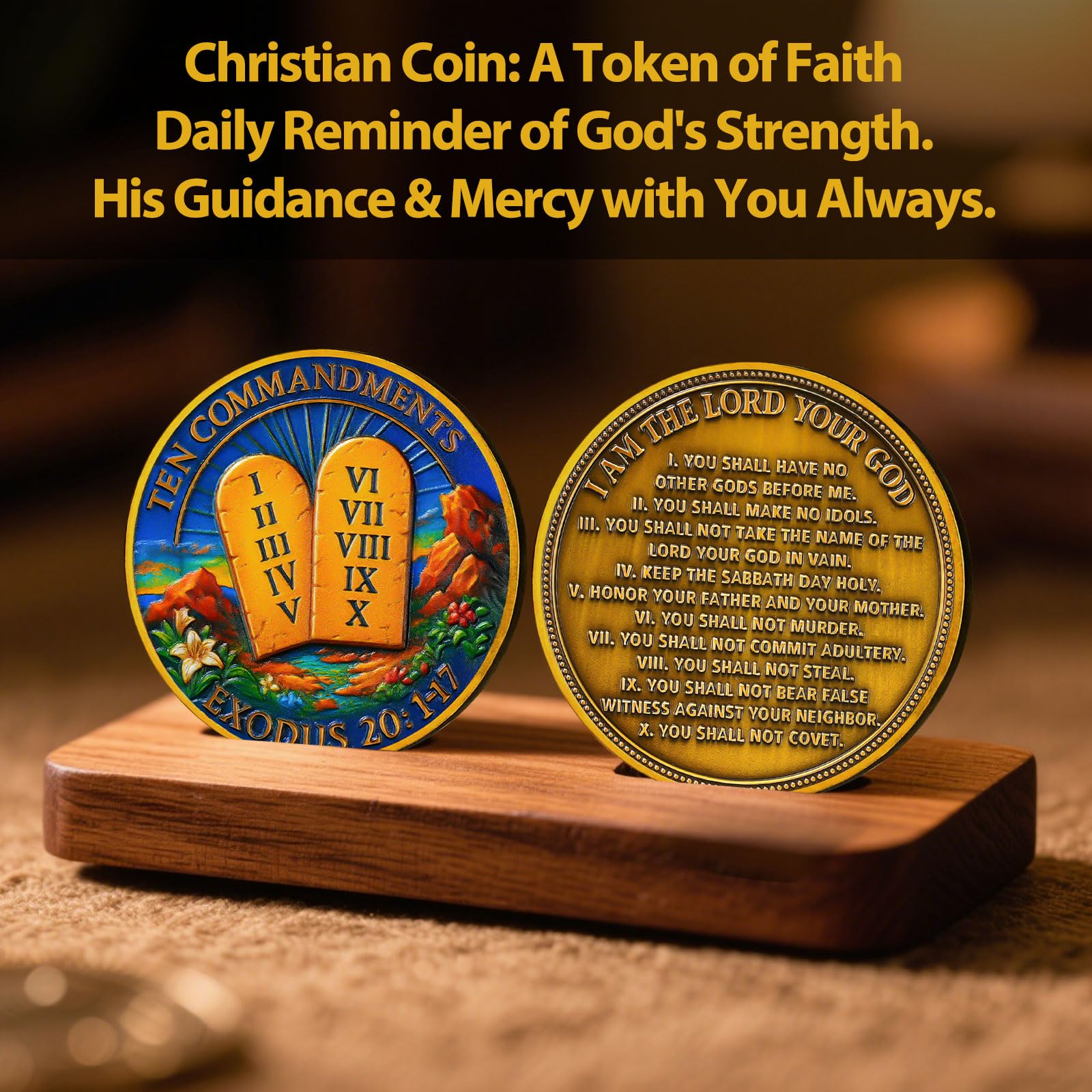Exodus 20:1-17 Scripture Commandments Christian Challenge Coin mysite