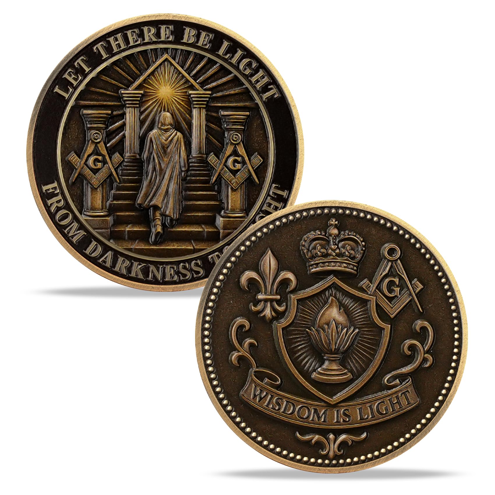 Masonic Darkness to Light Challenge Coin mysite
