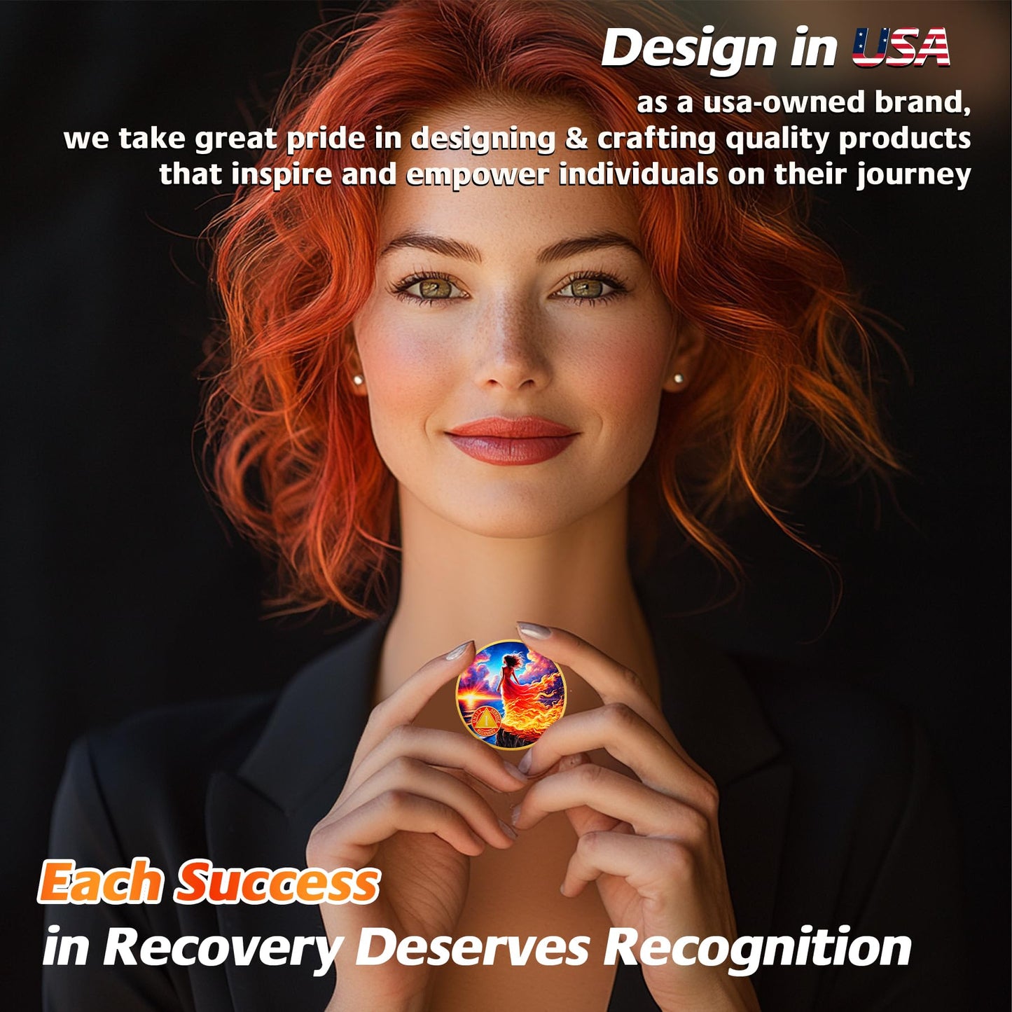 Personalized Rising from The Ashes One Year Reborn Fairy Sobriety Coin mysite