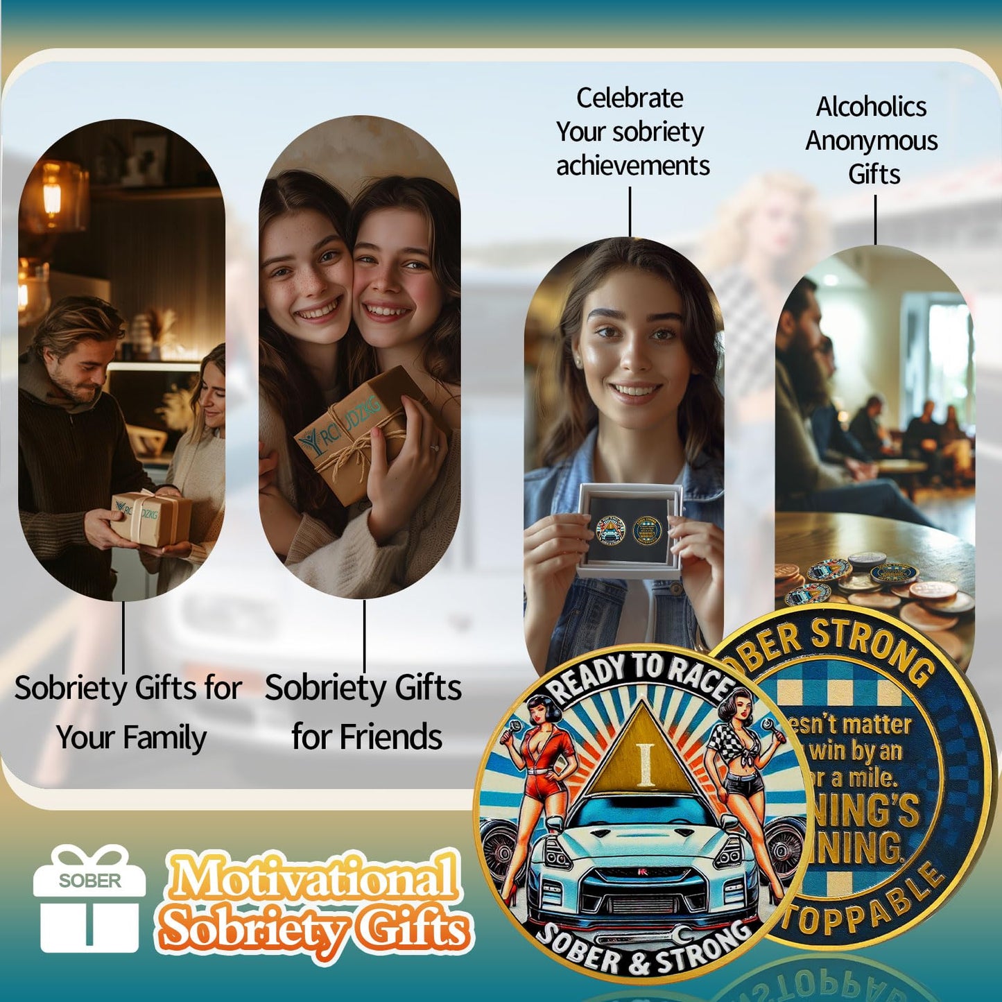 Personalized Ready to Race Race Queen Sobriety Coin mysite