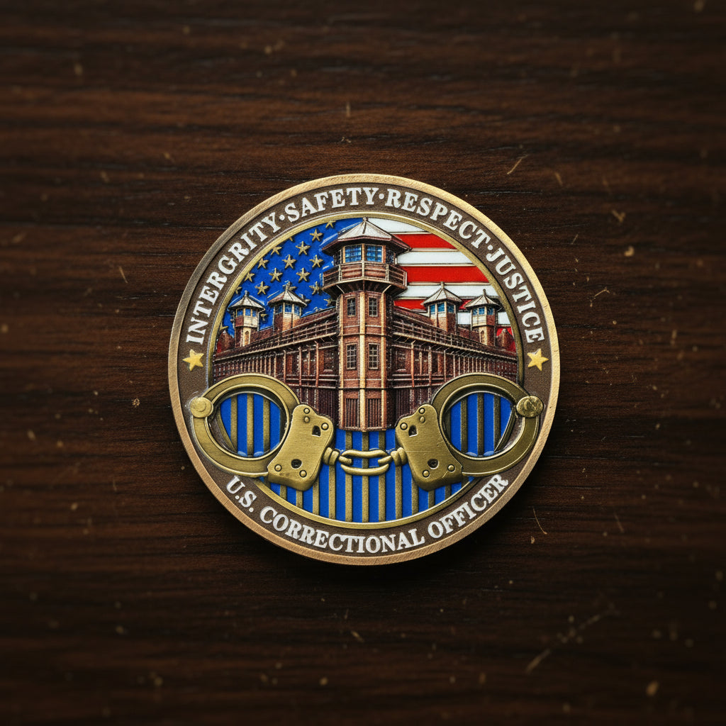 U.S. Correctional Officer Honor Correctional Officers Gray Prison Police Challenge Coins mysite