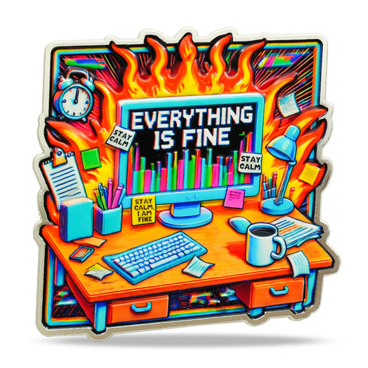 Emotional Support Everything is Fine Dumpster Fire Fridge Magnets mysite