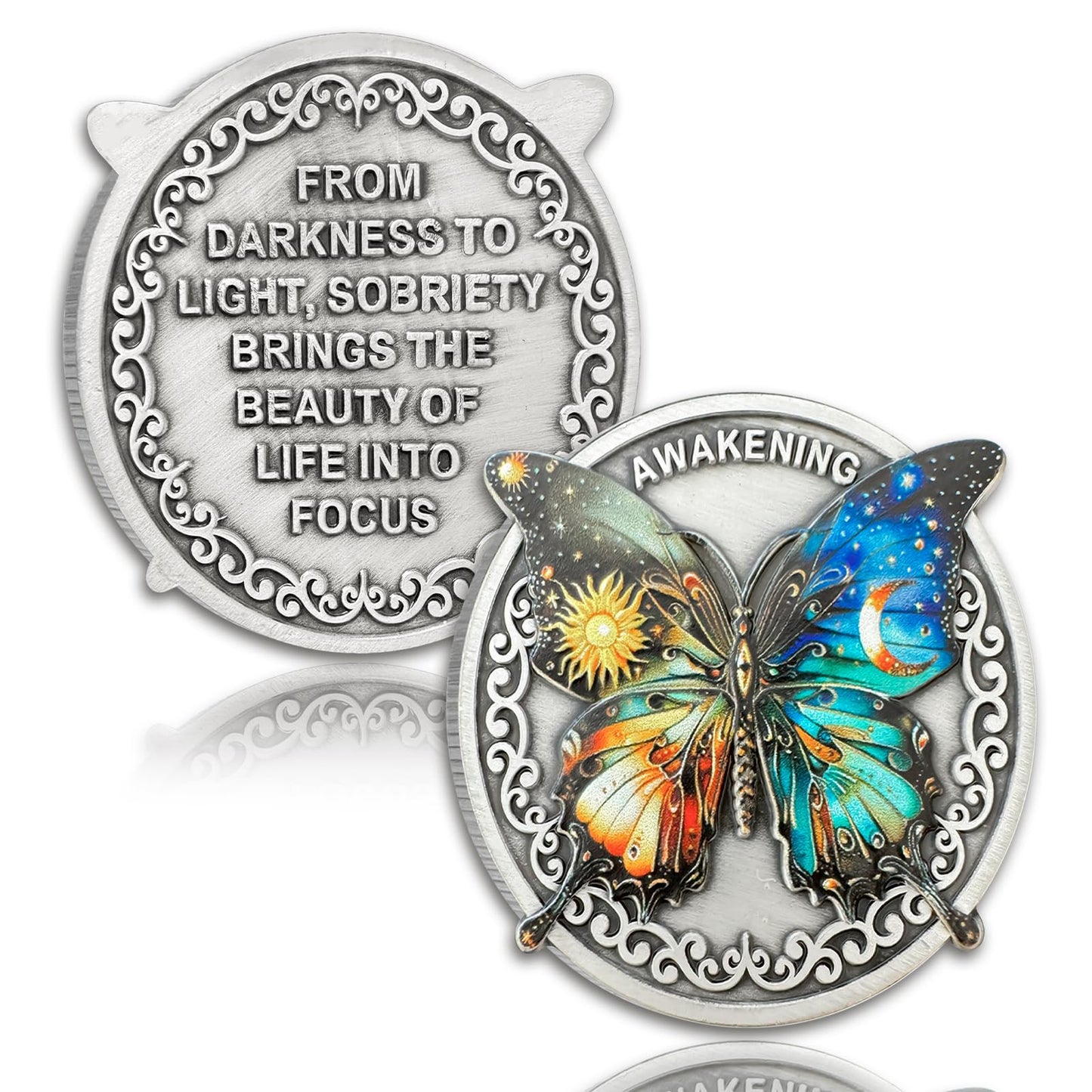 Original Darkness to Light Butterfly Sobriety Coin mysite