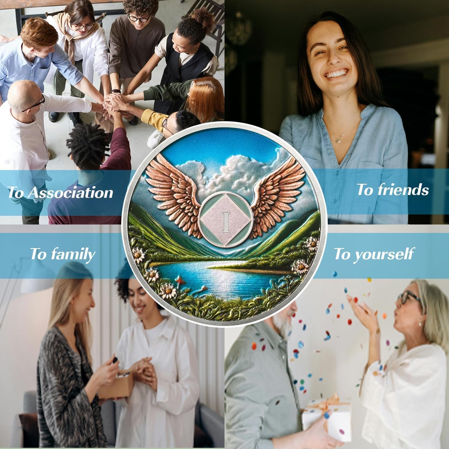 Personalized Wings of Freedom Sobriety Coin mysite