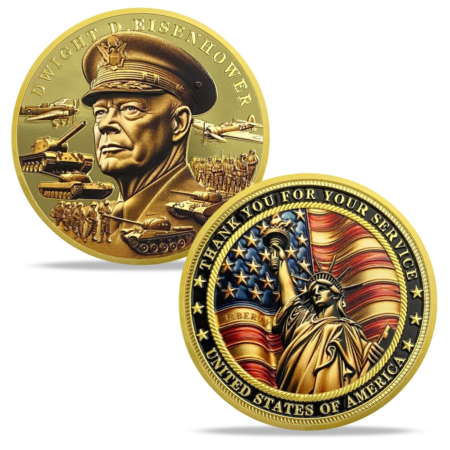 Thank You for Your Service Veteran Military Challenge Coins(Dwight D. Eisenhower) mysite
