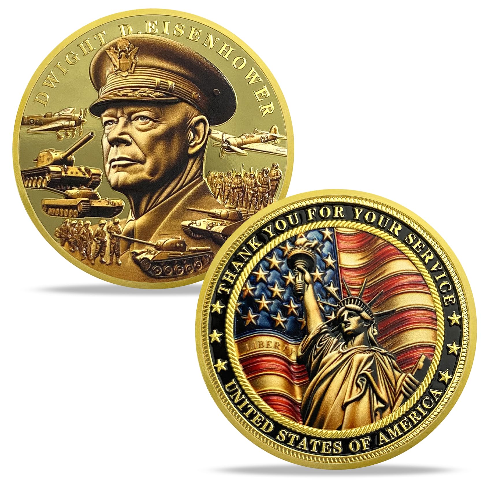 Thank You for Your Service Veteran Military Challenge Coins(Dwight D. Eisenhower) mysite