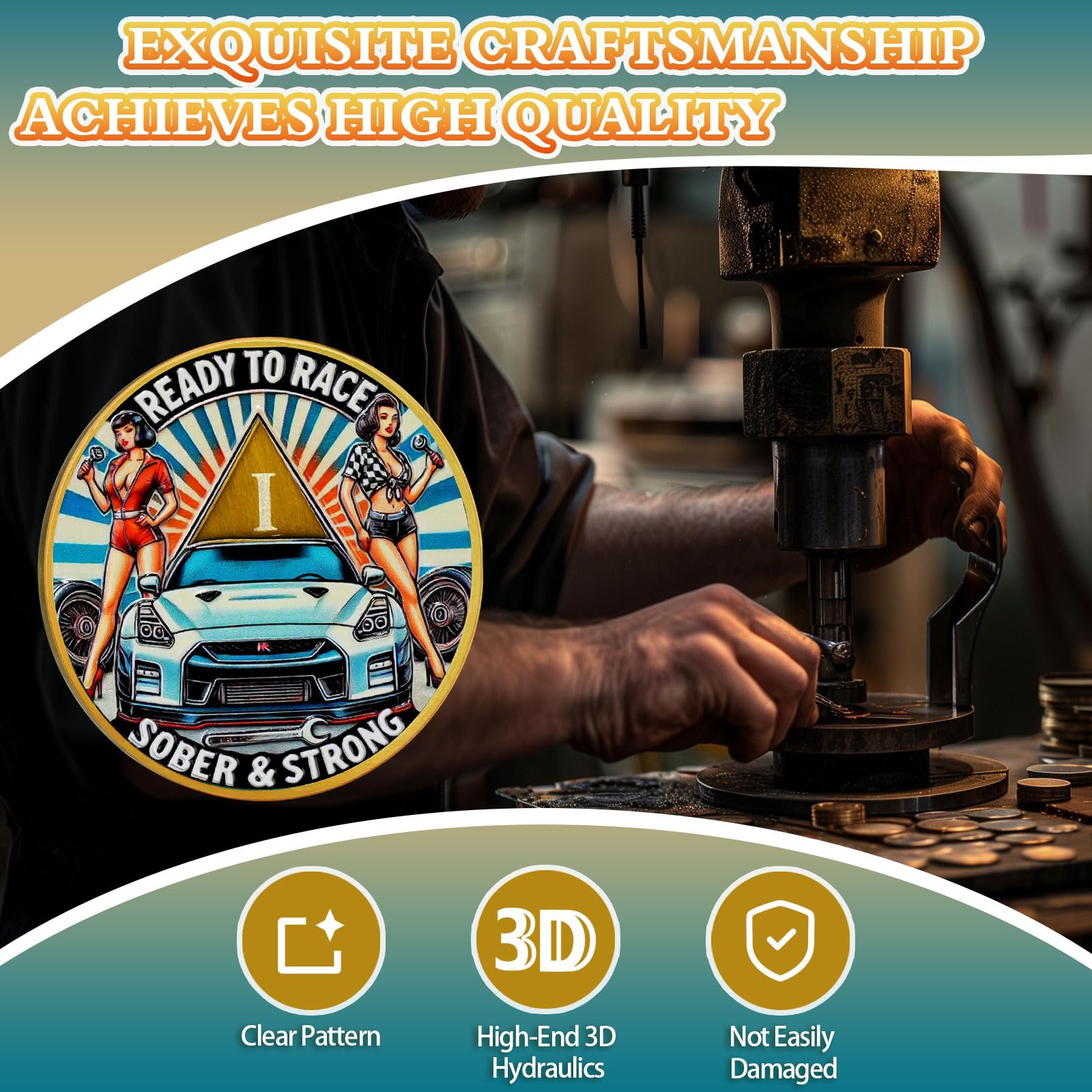 Personalized Ready to Race Race Queen Sobriety Coin mysite