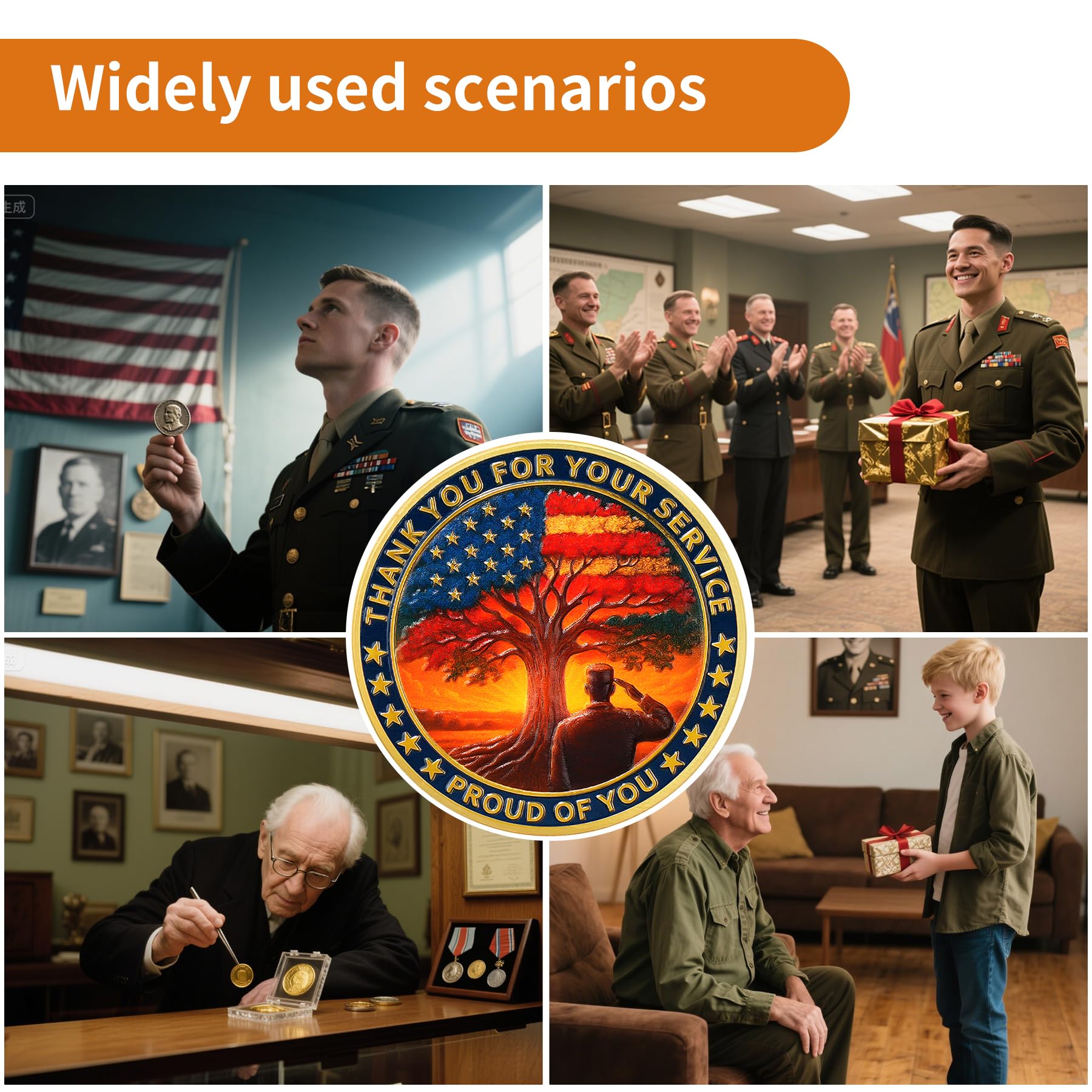 Thank You for Your Service & in Honor of All Who Served Military Veterans Challenge Coin mysite