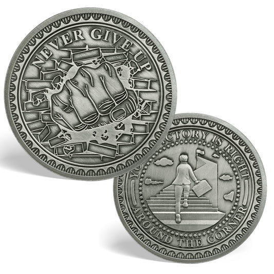 Inspirational Never Give Up Encouragement Challenge Coins mysite