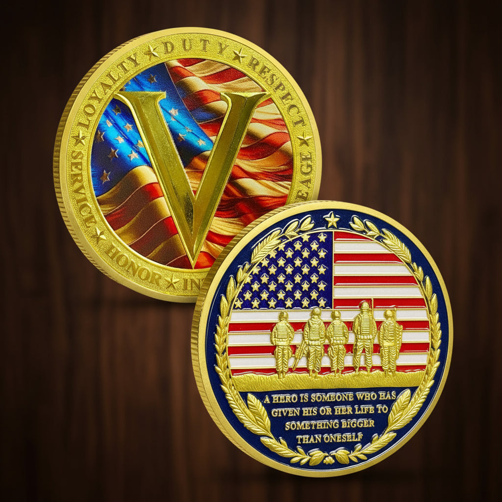 Proud Veterans Tribute Honor and Courage Military Commemorative Coin mysite