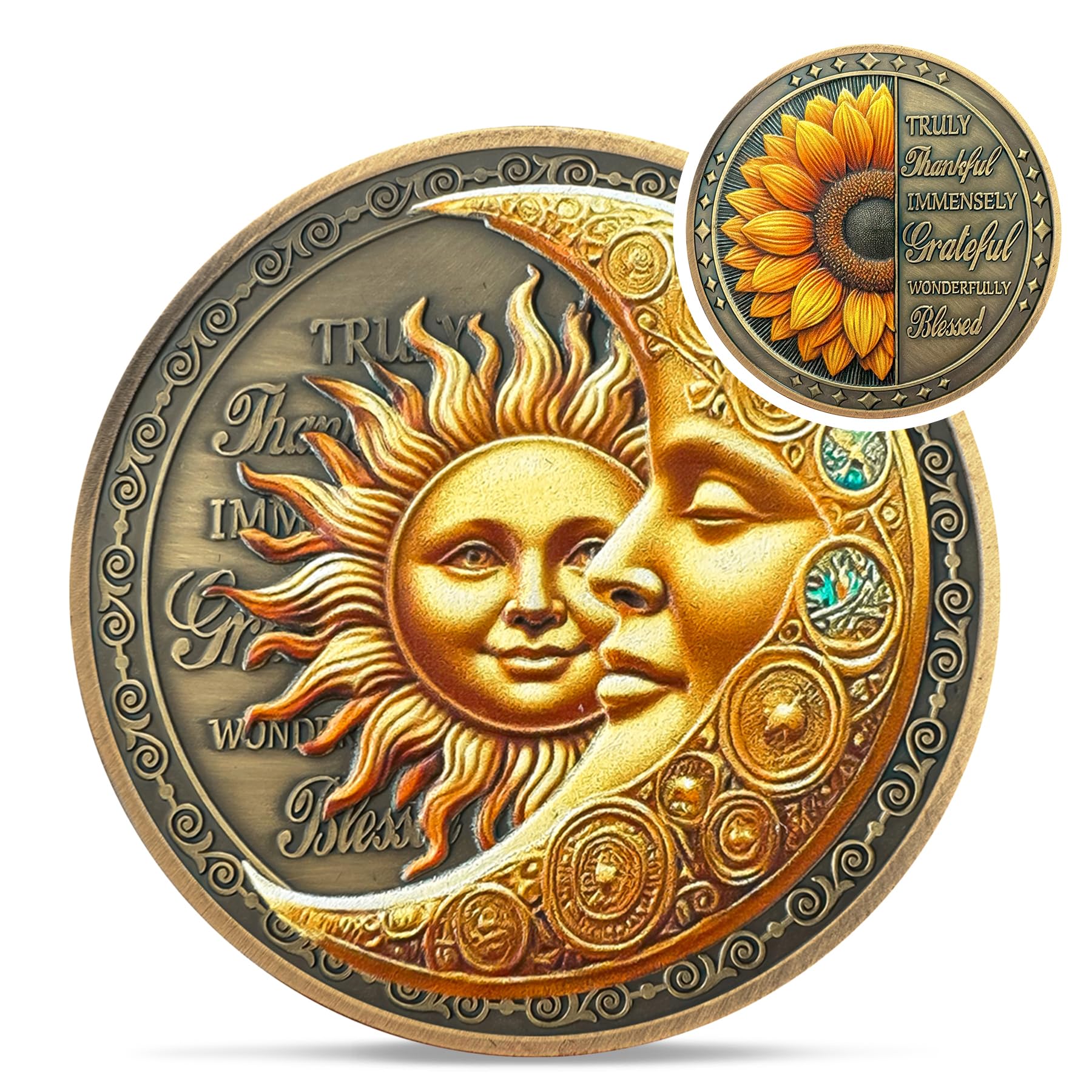 Celebrate Living Clean Narcotics Alcoholics Anonymous  Sunflower Blessing Sobriety Coin mysite