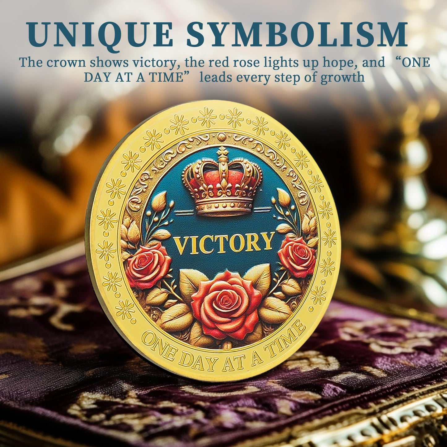 One Day at a Time Affirmation Sobriety Coin mysite