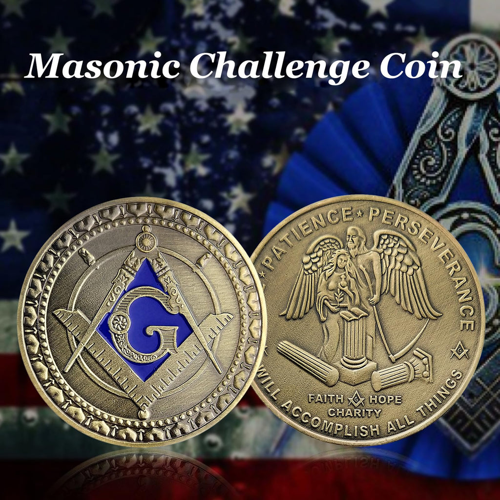 Masonic Square & Compass Freemasons Angel Challenge Coin mysite