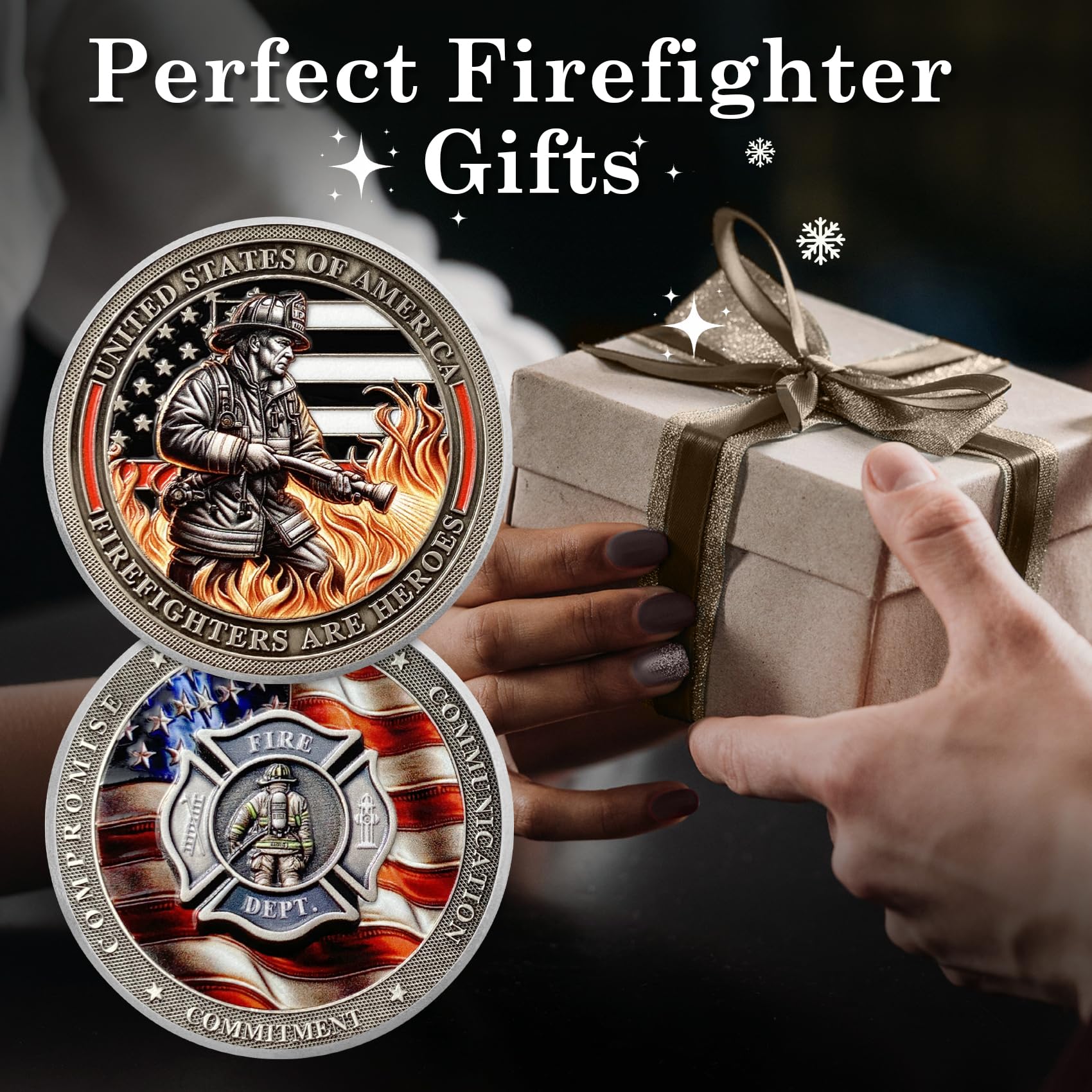 Flame Fire Hose Commemorativer Honor Fire Department Rescue Prayer  Coins mysite
