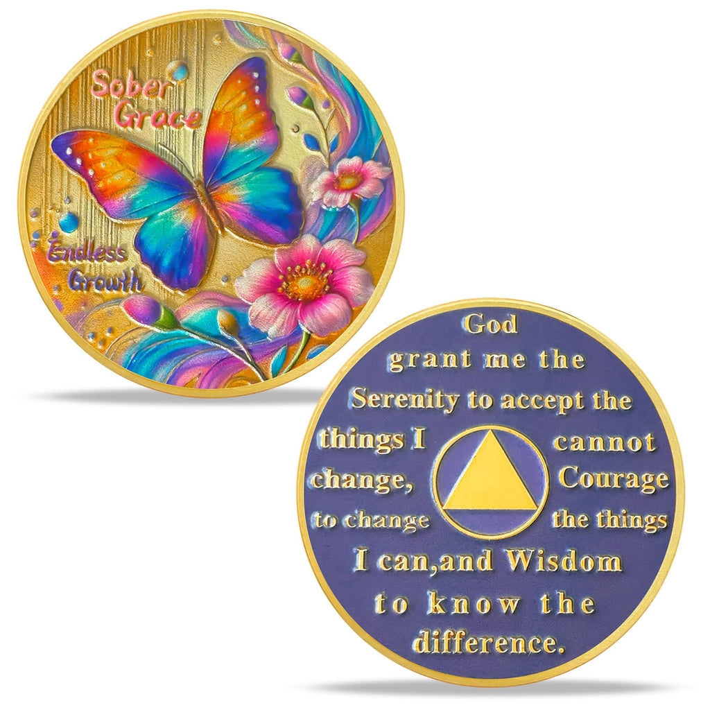 Butterfly Blossom Sobriety Coin mysite