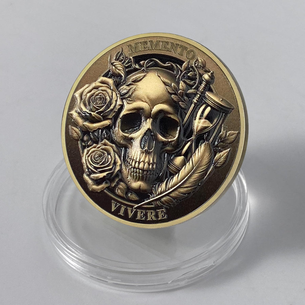 Inspirational Stoicism Memento Skull Challenge Coins mysite