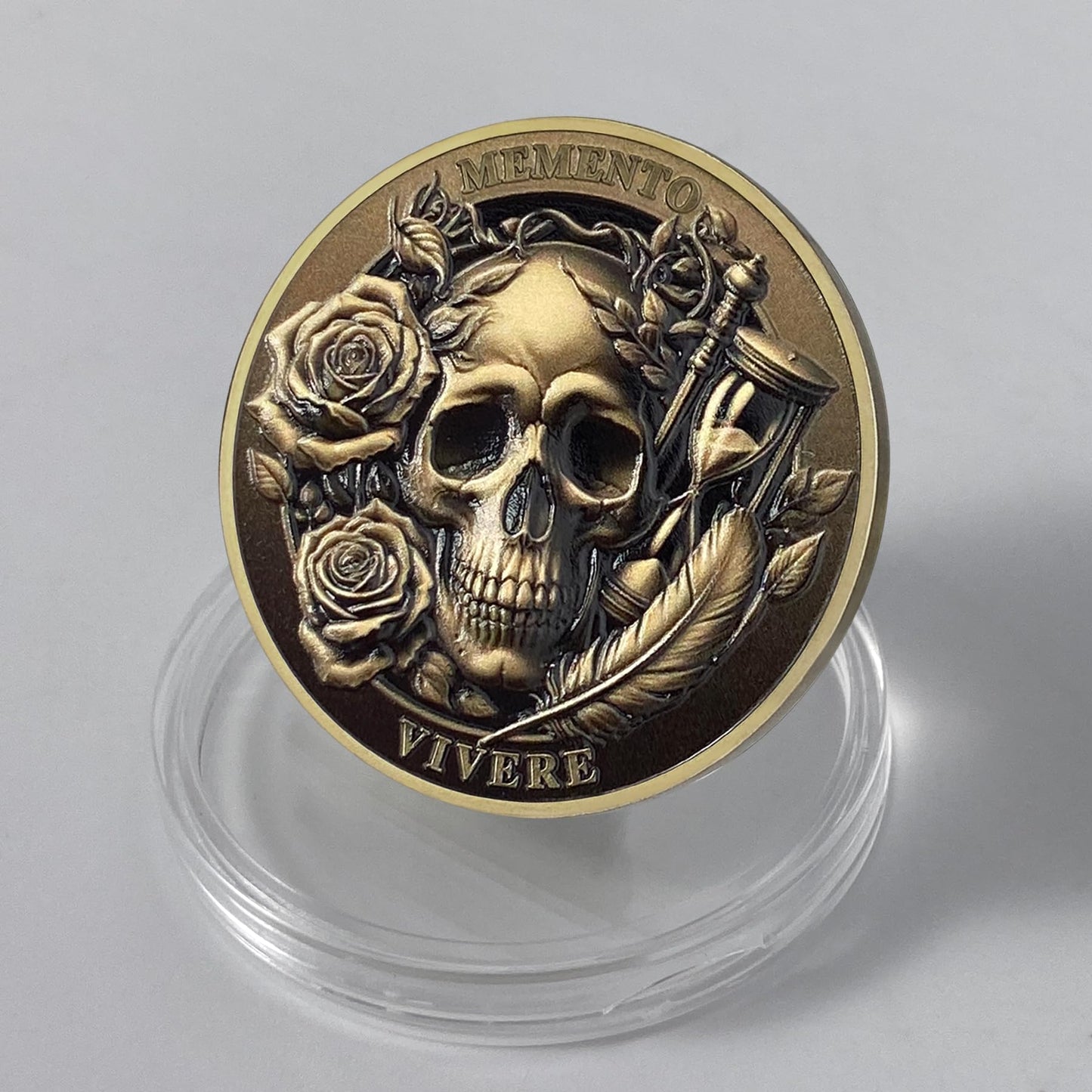 Inspirational Stoicism Memento Skull Challenge Coins mysite