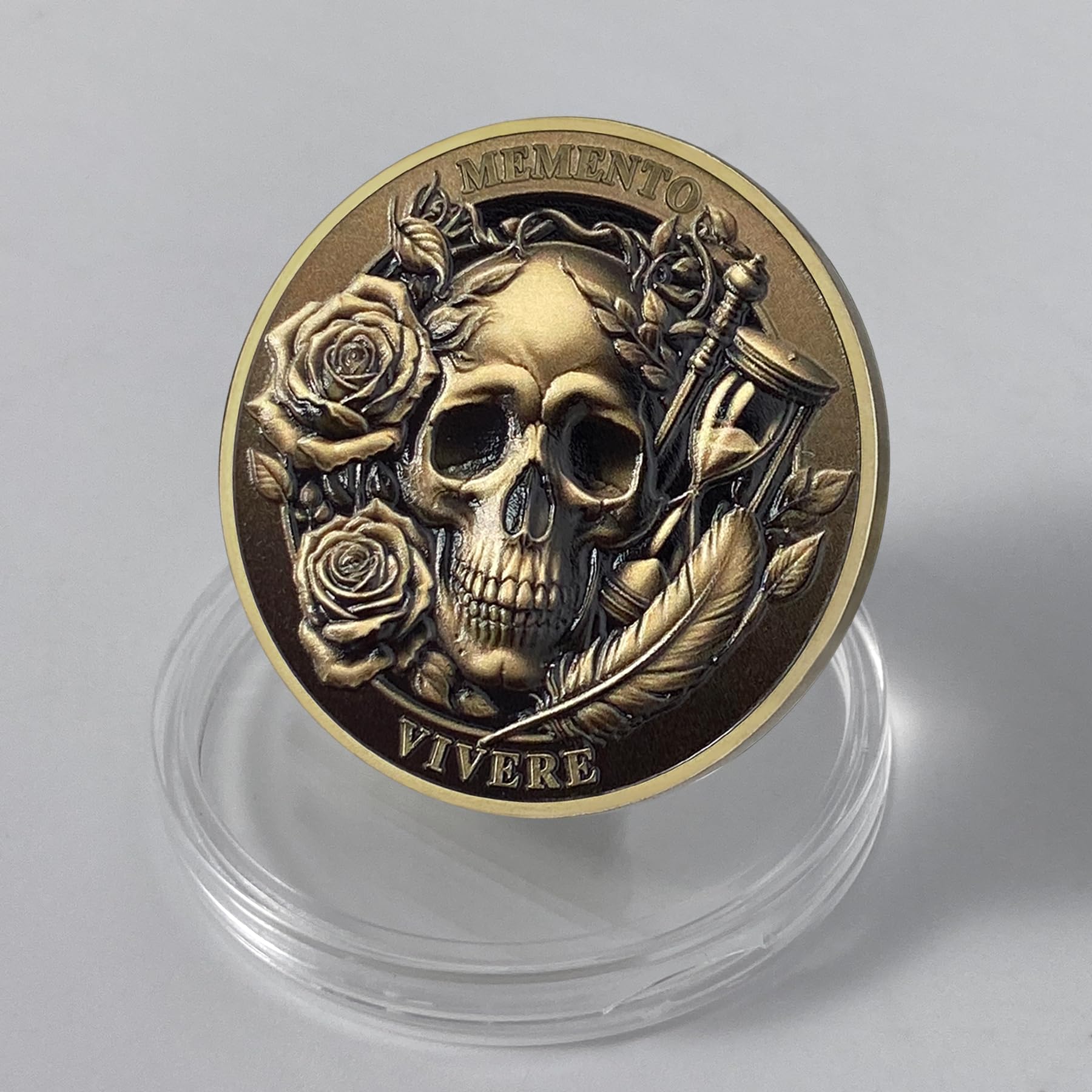 Inspirational Stoicism Memento Skull Challenge Coins mysite