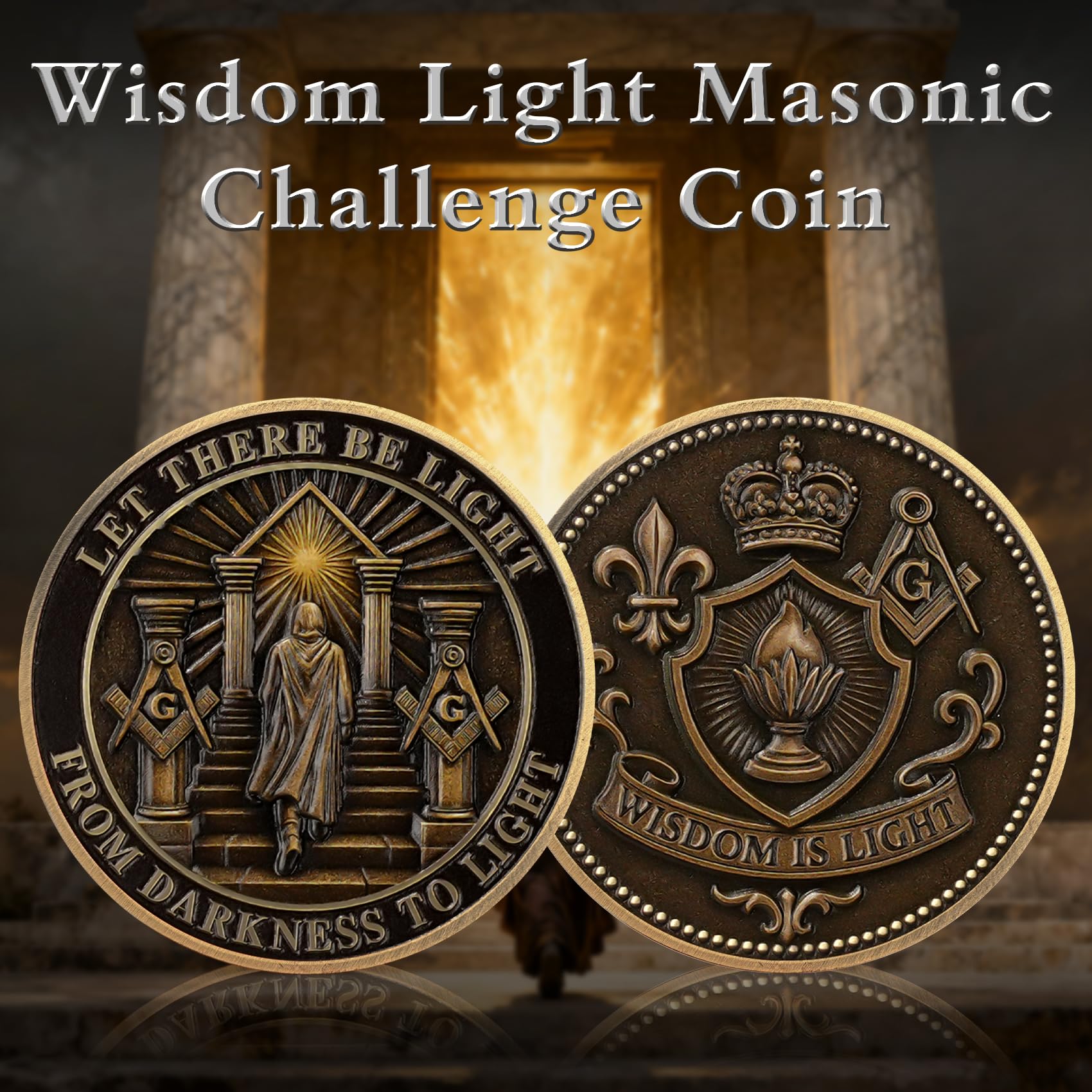 Masonic Darkness to Light Challenge Coin mysite