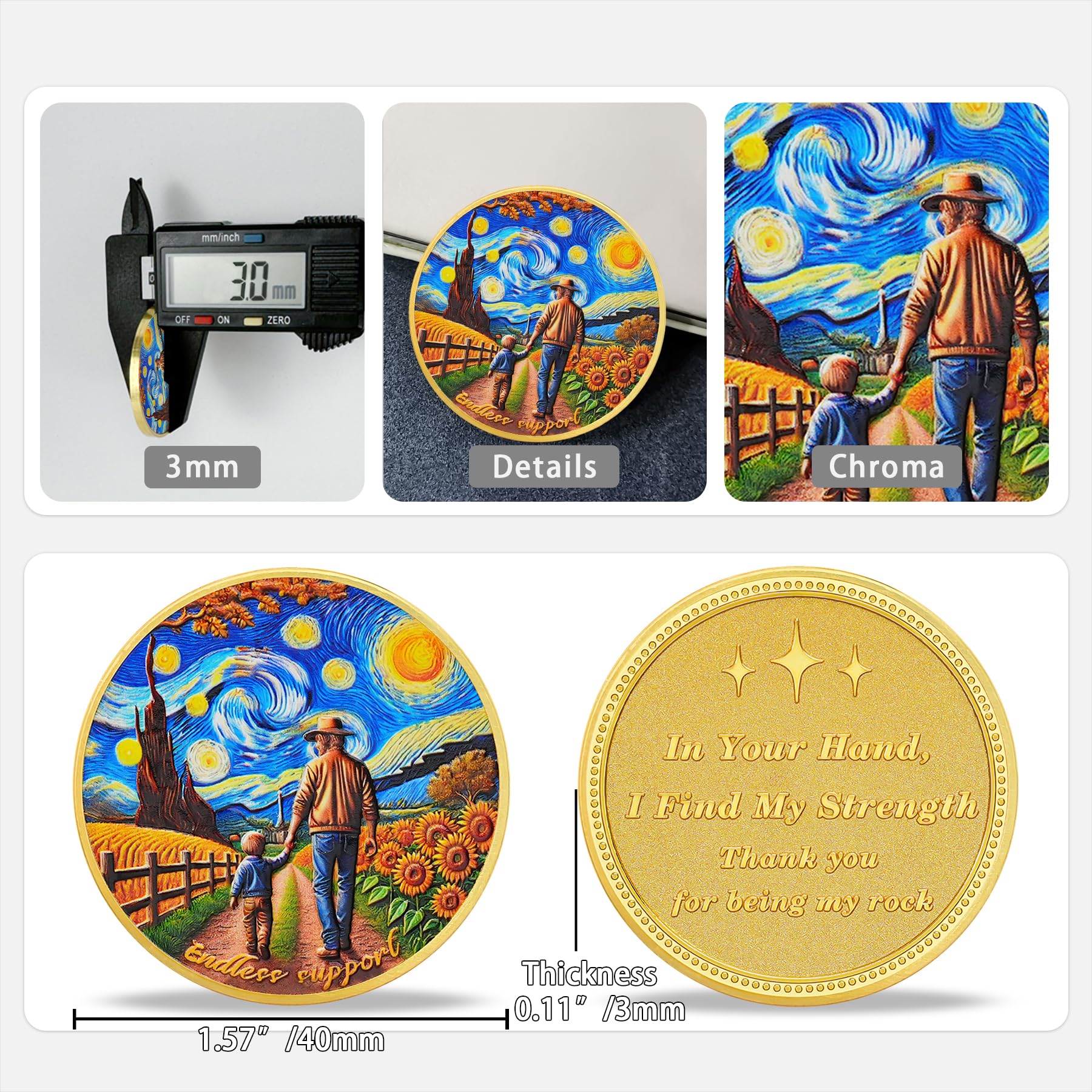 Sunflowers and Stars Father Challenge Coin mysite