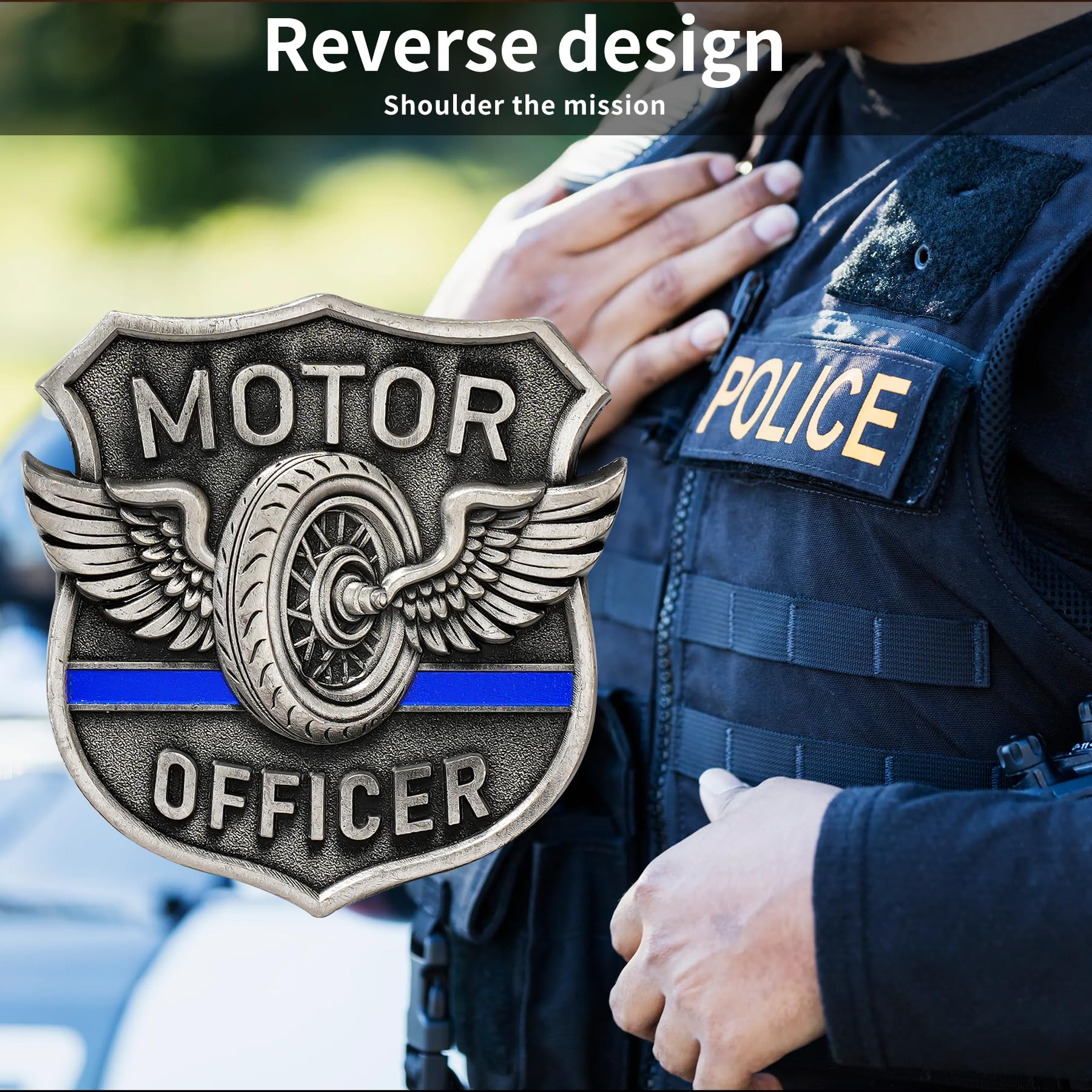 Unique Shape Motorcycle Police Challenge Coin mysite