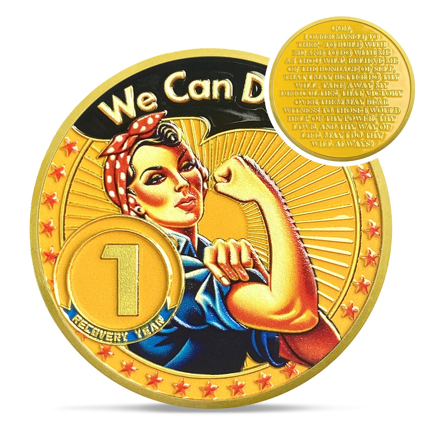 Rosie The Riveter 1-3 Year Sobriety Coin mysite