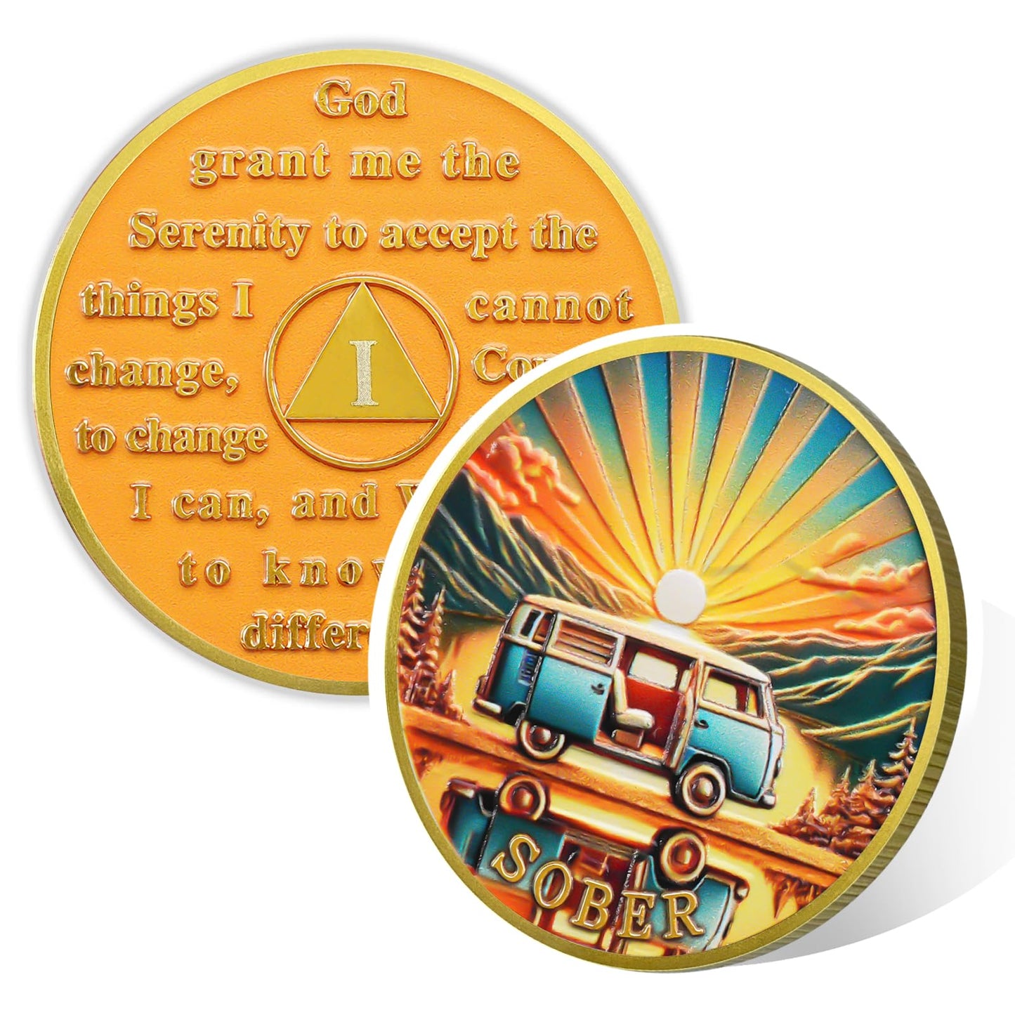 Personalized Rolling Toward Recovery Sobriety Coin mysite