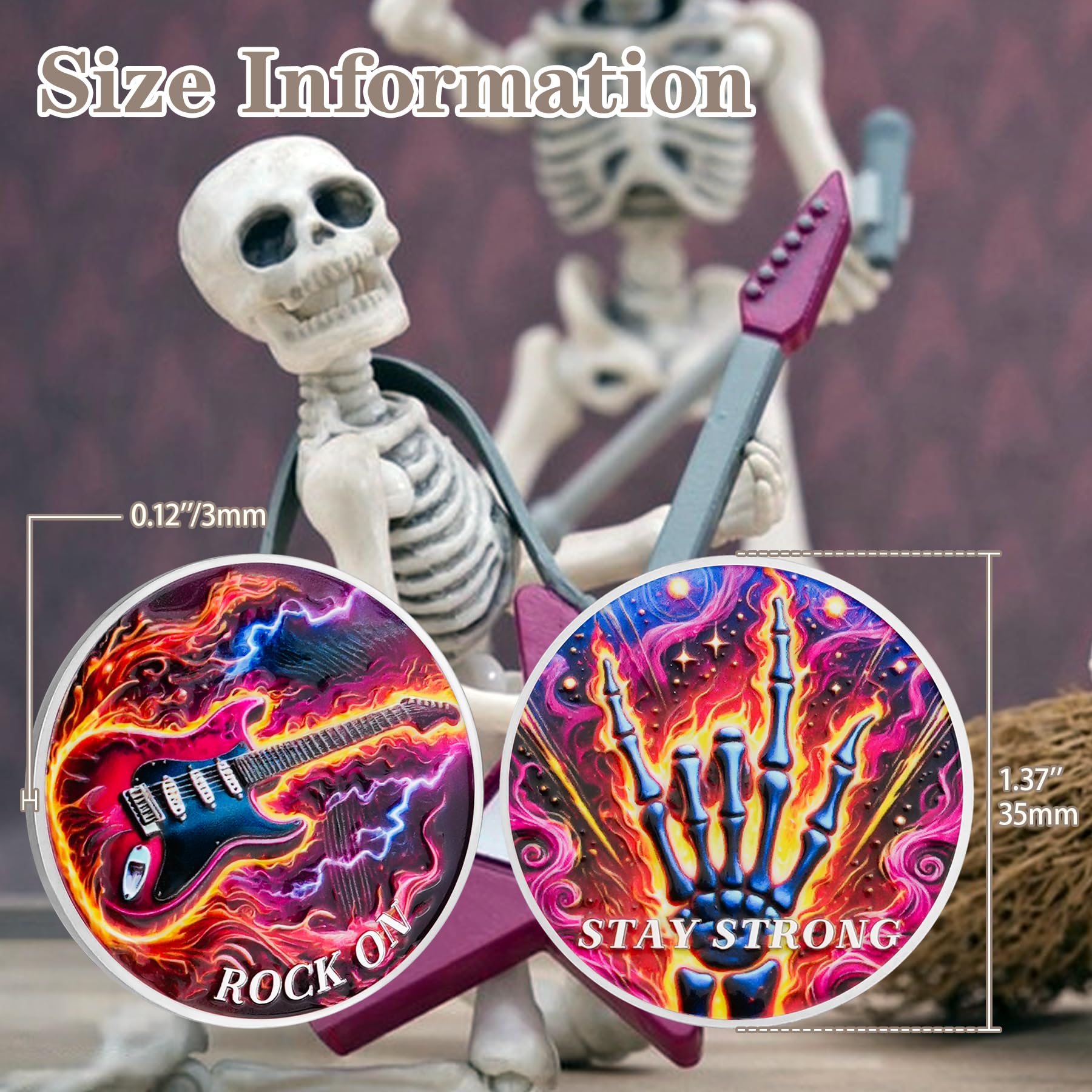 Rock Guitar Motivational Challenge Coin mysite