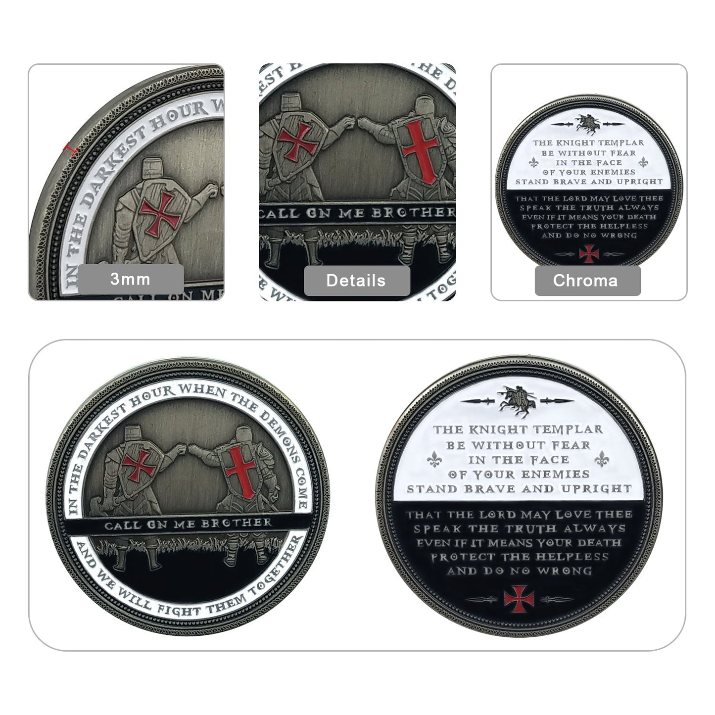 Knights Templar Brotherhood Challenge Coin Brofist Life Faith Token mysite