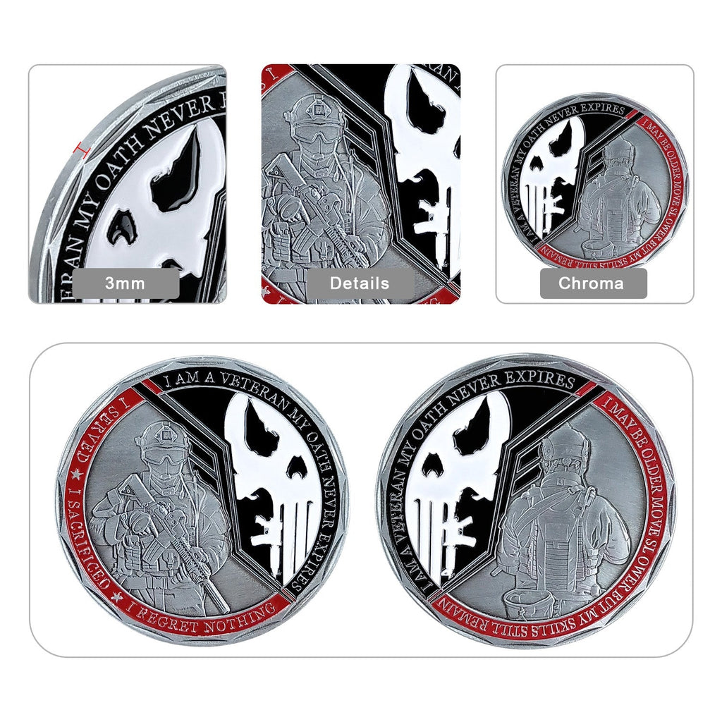 5 Pcs My Oath Never Expires Military Challenge Coin Gift Set mysite