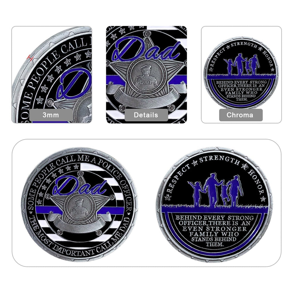 Police Officer Family Challenge Coin Honor Dad Father Respect Collectible Gift Coin mysite