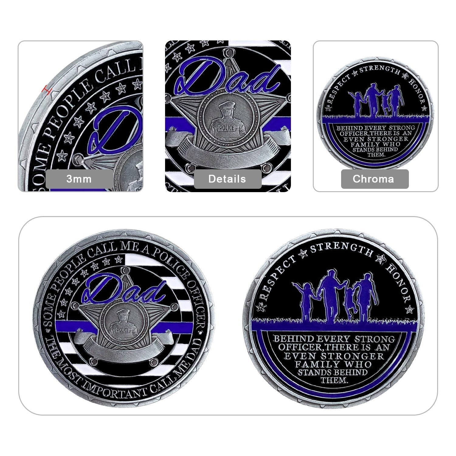 Police Officer Family Challenge Coin Honor Dad Father Respect Collectible Gift Coin mysite