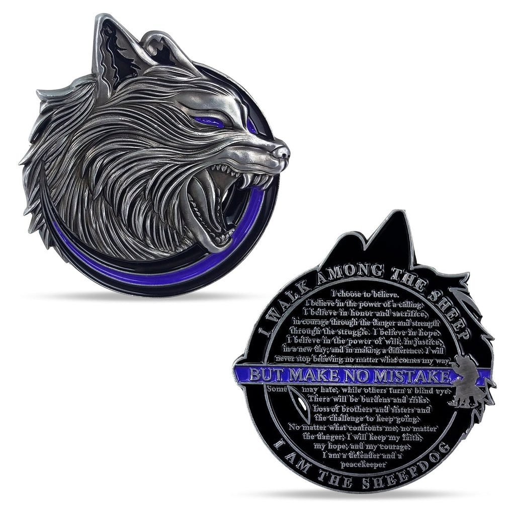Police Challenge Coin Thin Blue Line Military Gift I Am The Sheepdog Commemorative Gift mysite