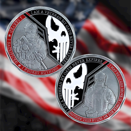 Veterans Oath Challenge Coin Served Never Expired Medallion Gift mysite
