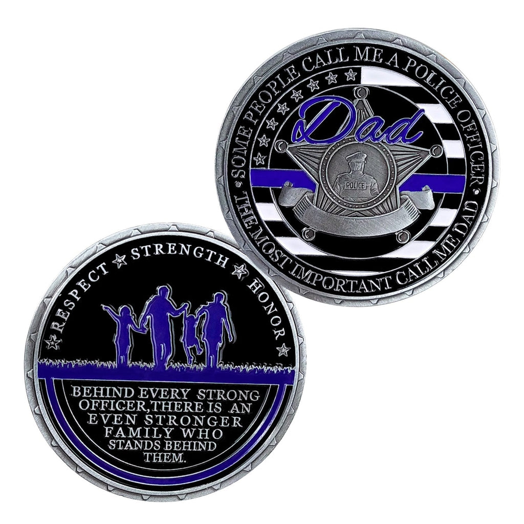 Police Officer Family Challenge Coin Honor Dad Father Respect Collectible Gift Coin mysite