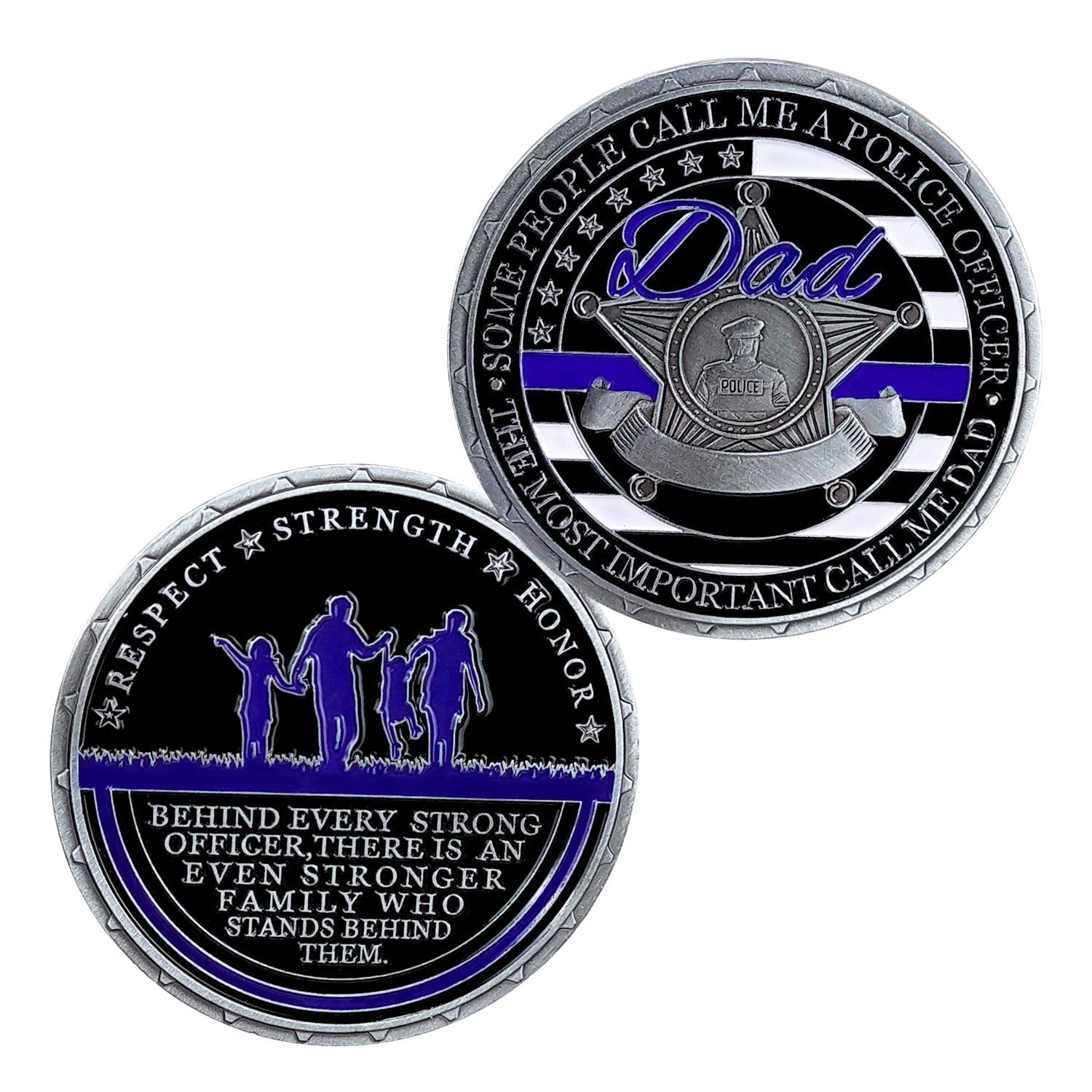Police Officer Family Challenge Coin Honor Dad Father Respect Collectible Gift Coin mysite