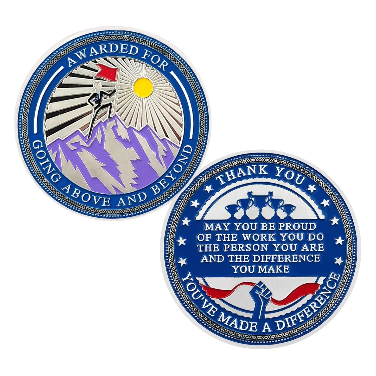 Encouragement Challenge Coin-Employee Appreciation Gifts Inspirational Thank You Coin for Students and Cowokers-Going Above and Beyond mysite