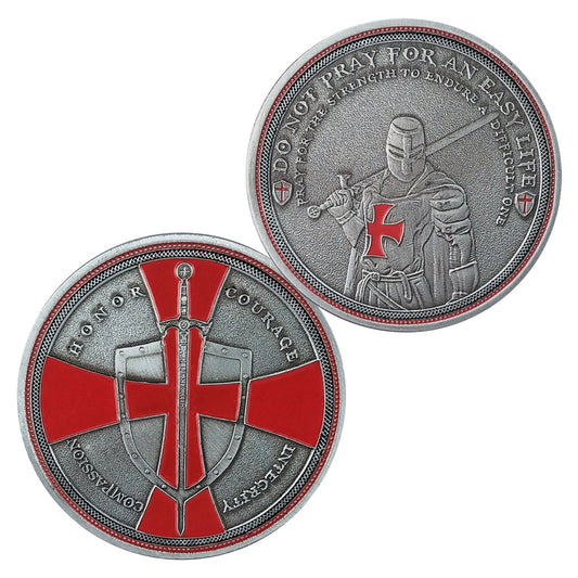 Knight Templar Challenge Coin Red Cross Religious Coin Collection Commemorative Gift mysite