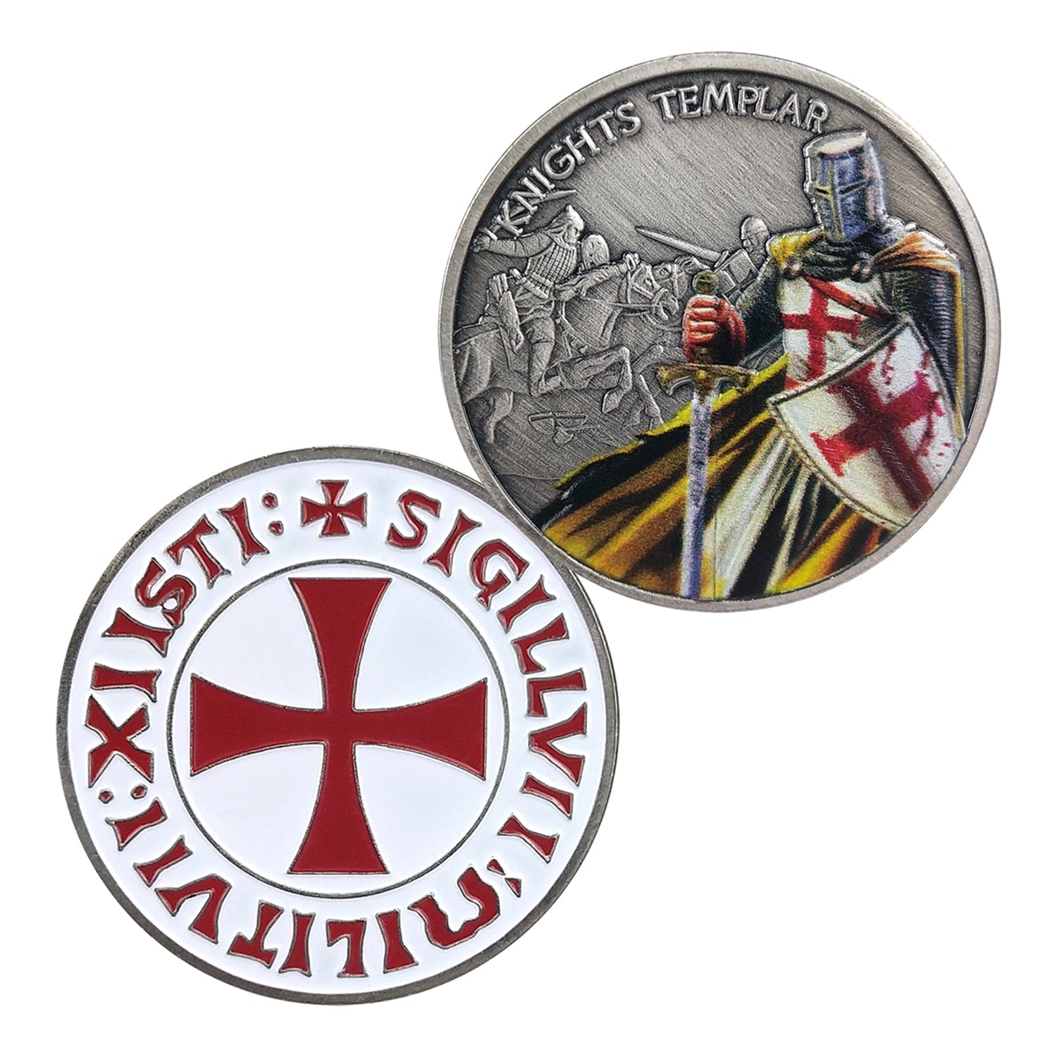 4 Pcs Bundle Knight Templar Red Cross Challenge Coin Gift Set mysite