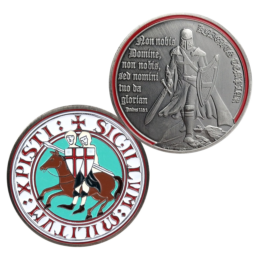 4 Pcs Bundle Knight Templar Red Cross Challenge Coin Gift Set mysite